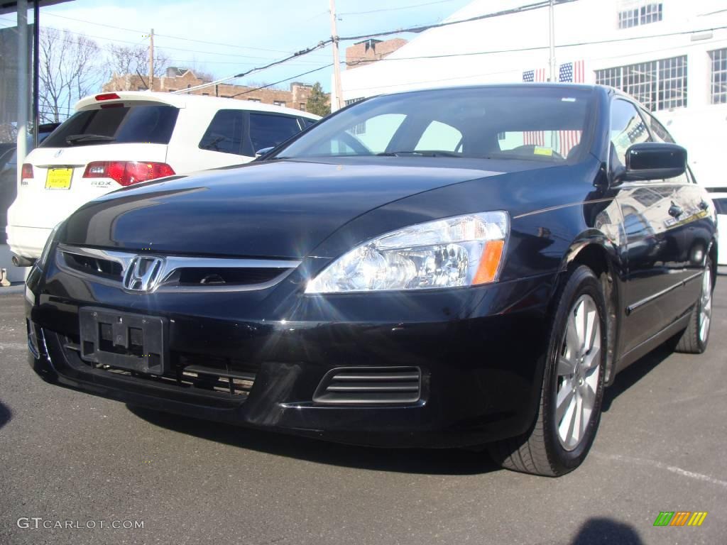 2007 Accord SE V6 Sedan - Nighthawk Black Pearl / Ivory photo #1