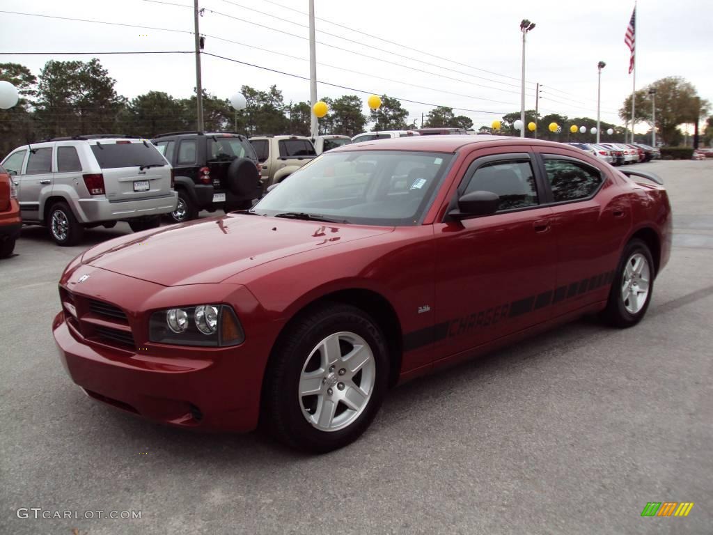 2007 Charger  - Inferno Red Crystal Pearl / Dark Slate Gray/Light Graystone photo #1
