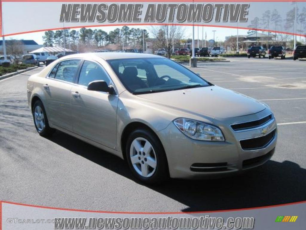 2008 Malibu LS Sedan - Sandstone Metallic / Titanium Gray photo #1
