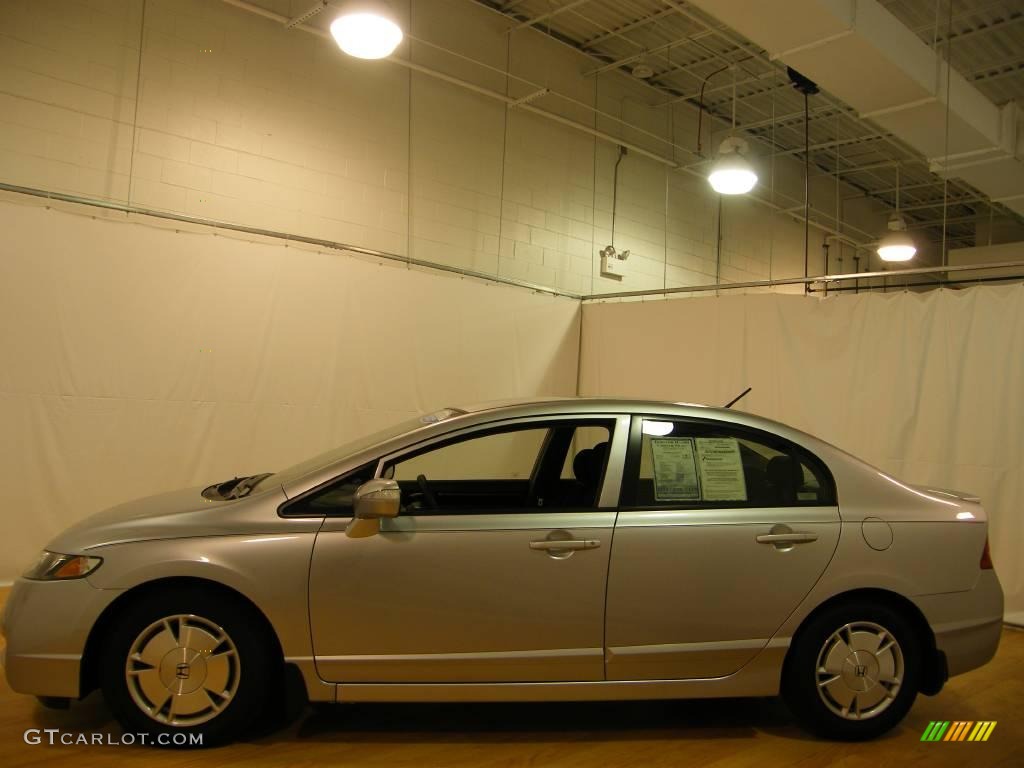 2009 Civic Hybrid Sedan - Alabaster Silver Metallic / Blue photo #2