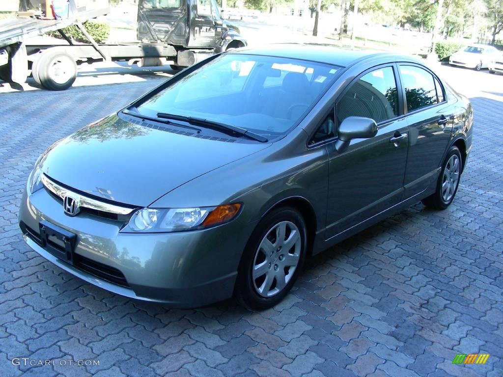 2007 Civic LX Sedan - Galaxy Gray Metallic / Gray photo #1