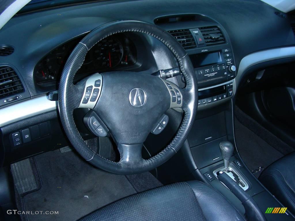 2006 Acura TSX Sedan Ebony Black Steering Wheel Photo #24582655