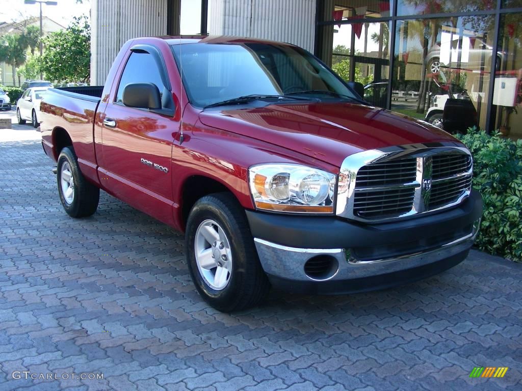 2006 Ram 1500 ST Regular Cab - Inferno Red Crystal Pearl / Medium Slate Gray photo #3