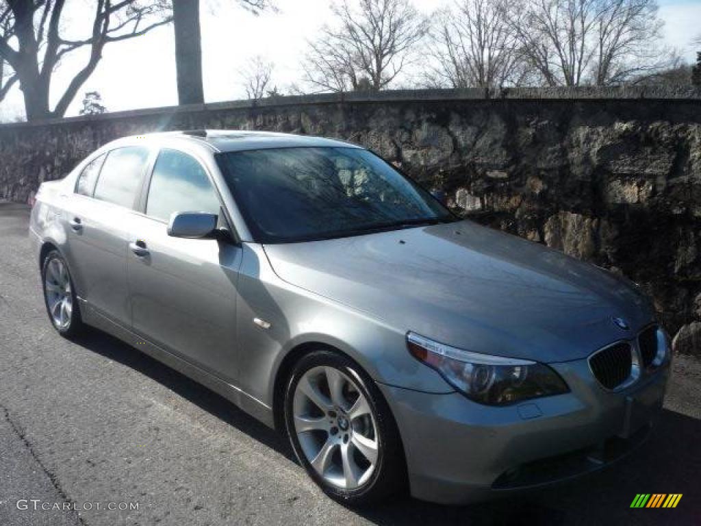 2007 5 Series 550i Sedan - Silver Grey Metallic / Black photo #1