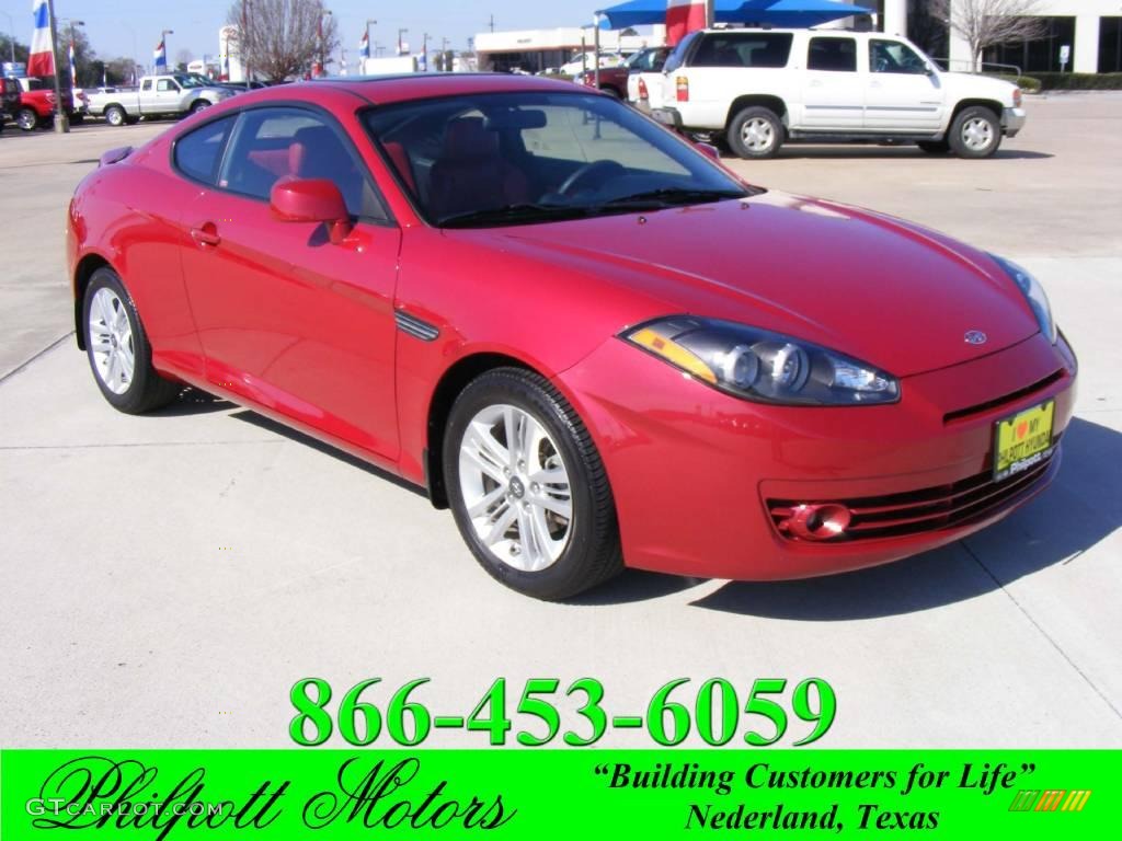 2008 Tiburon GS - Redfire Pearl / Red/Black photo #1