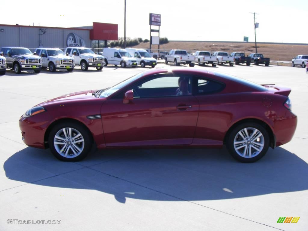 2008 Tiburon GS - Redfire Pearl / Red/Black photo #6