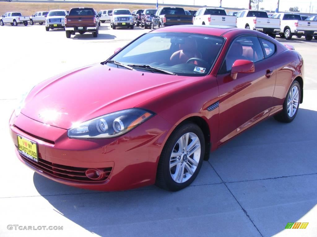 2008 Tiburon GS - Redfire Pearl / Red/Black photo #7