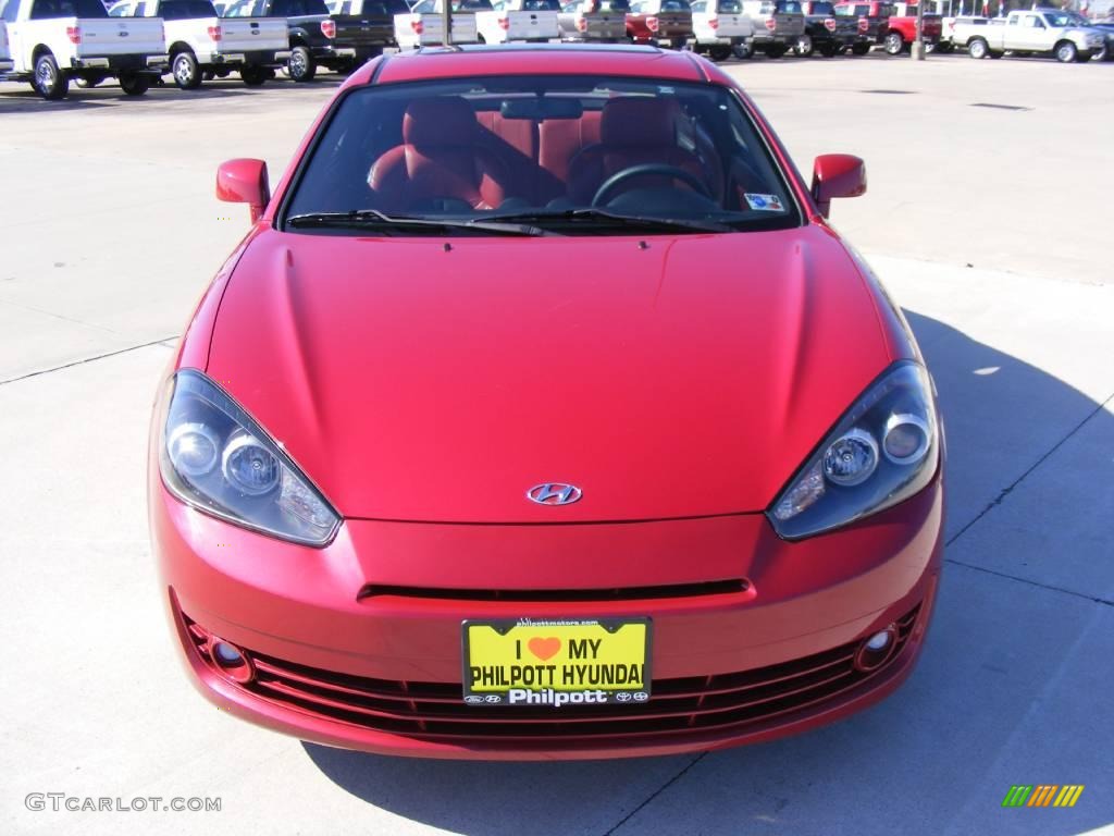 2008 Tiburon GS - Redfire Pearl / Red/Black photo #8