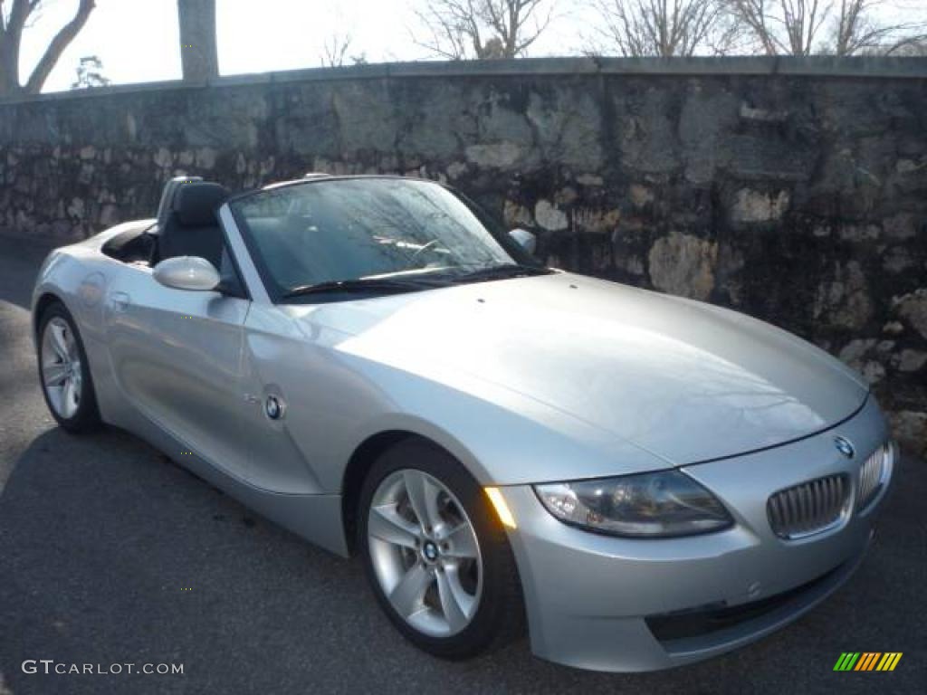 2007 Z4 3.0i Roadster - Titanium Silver Metallic / Black photo #2