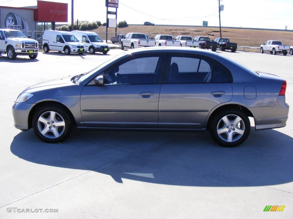 2005 Civic EX Sedan - Magnesium Metallic / Gray photo #6