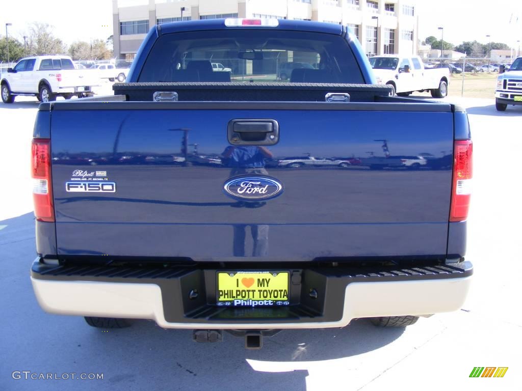 2008 F150 Lariat SuperCrew - Dark Blue Pearl Metallic / Tan photo #4