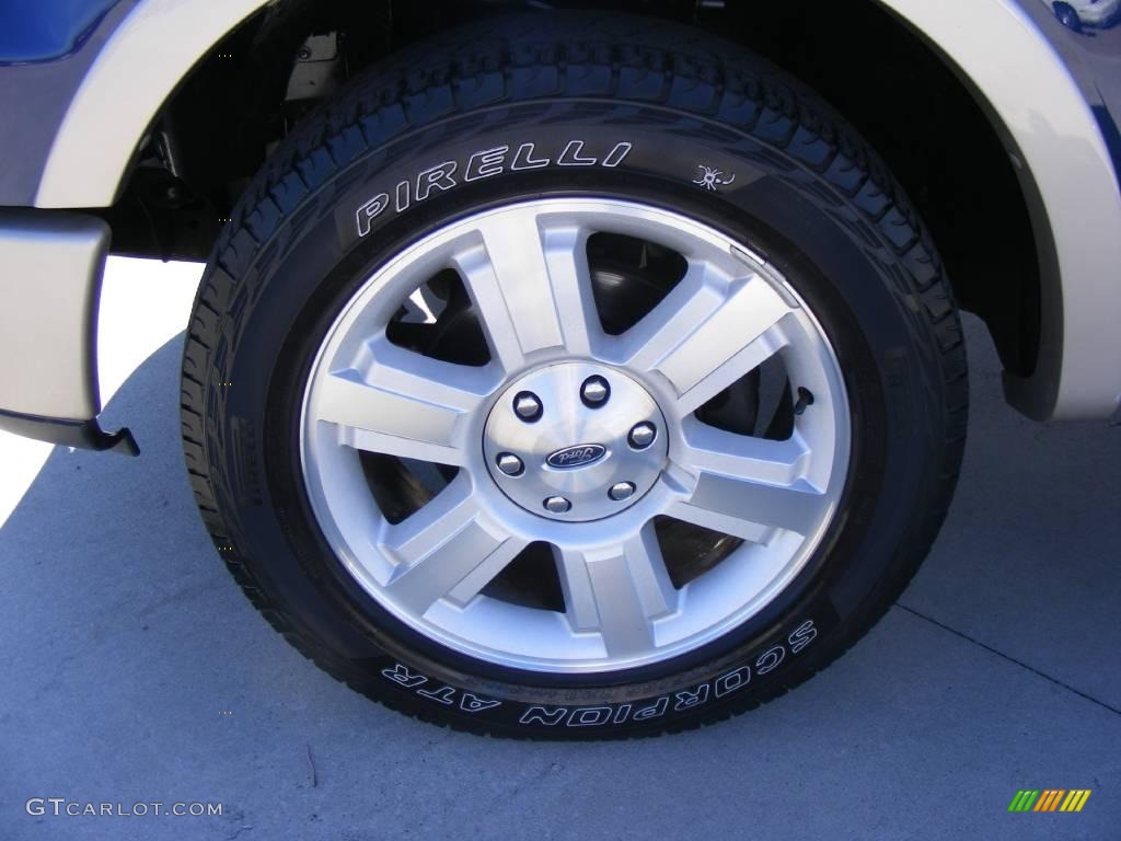 2008 F150 Lariat SuperCrew - Dark Blue Pearl Metallic / Tan photo #14