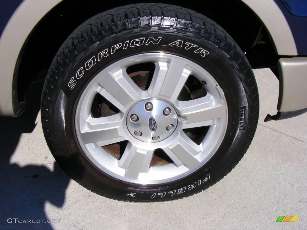 2008 F150 Lariat SuperCrew - Dark Blue Pearl Metallic / Tan photo #17