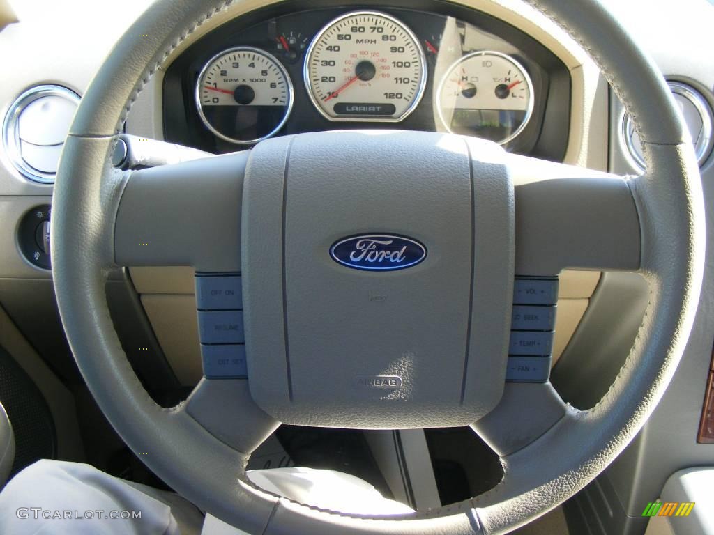 2008 F150 Lariat SuperCrew - Dark Blue Pearl Metallic / Tan photo #44