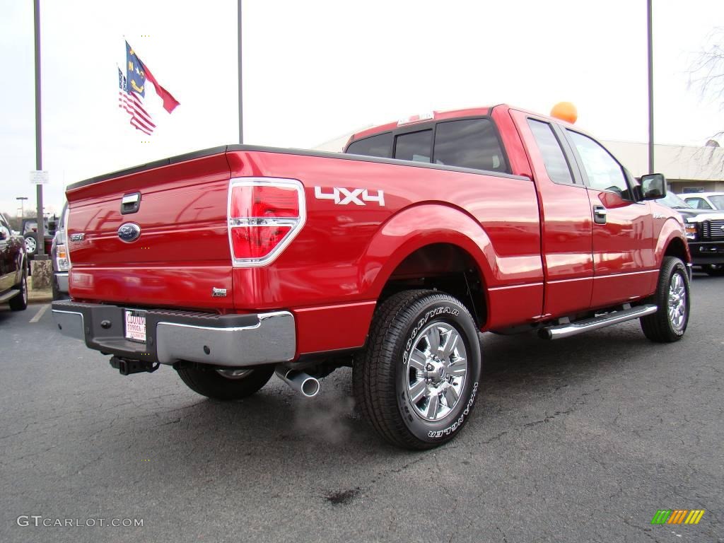 2010 F150 XLT SuperCab 4x4 - Red Candy Metallic / Medium Stone photo #3