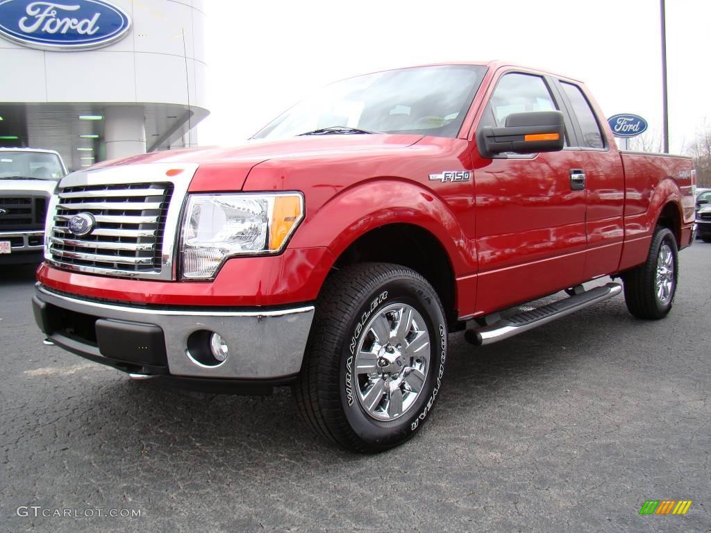 2010 F150 XLT SuperCab 4x4 - Red Candy Metallic / Medium Stone photo #6