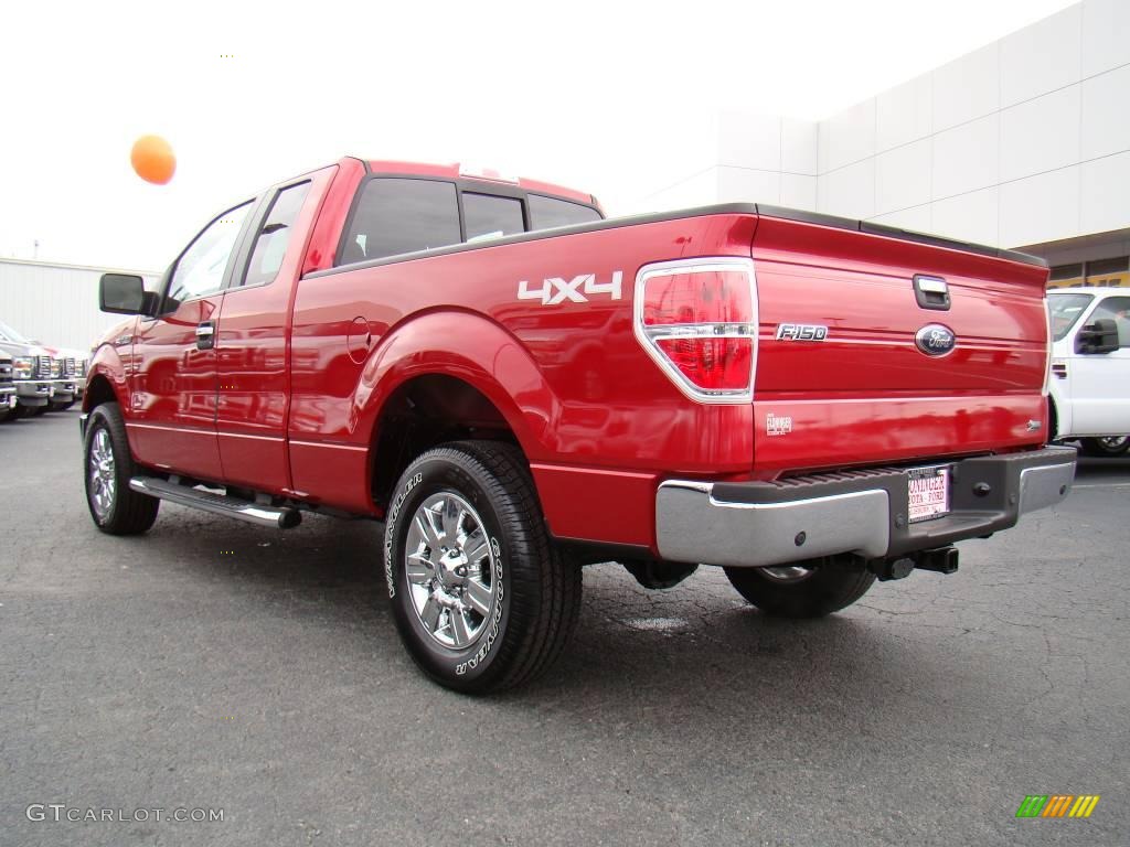 2010 F150 XLT SuperCab 4x4 - Red Candy Metallic / Medium Stone photo #28