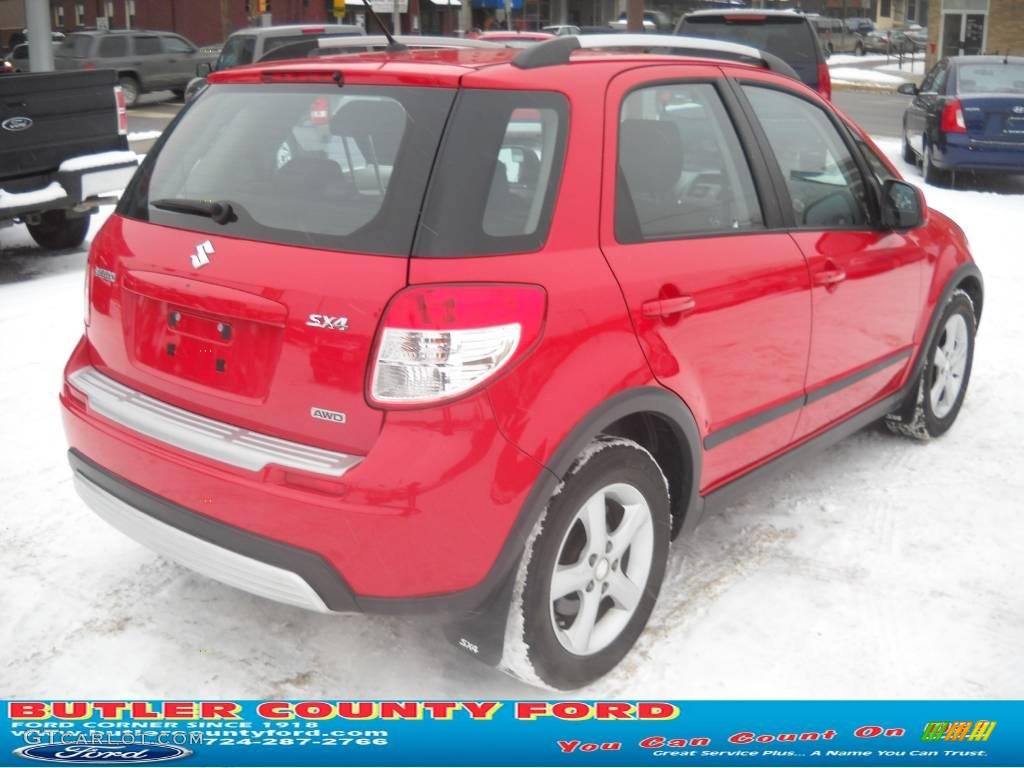 2007 SX4 Sport AWD - Bright Red / Black photo #2