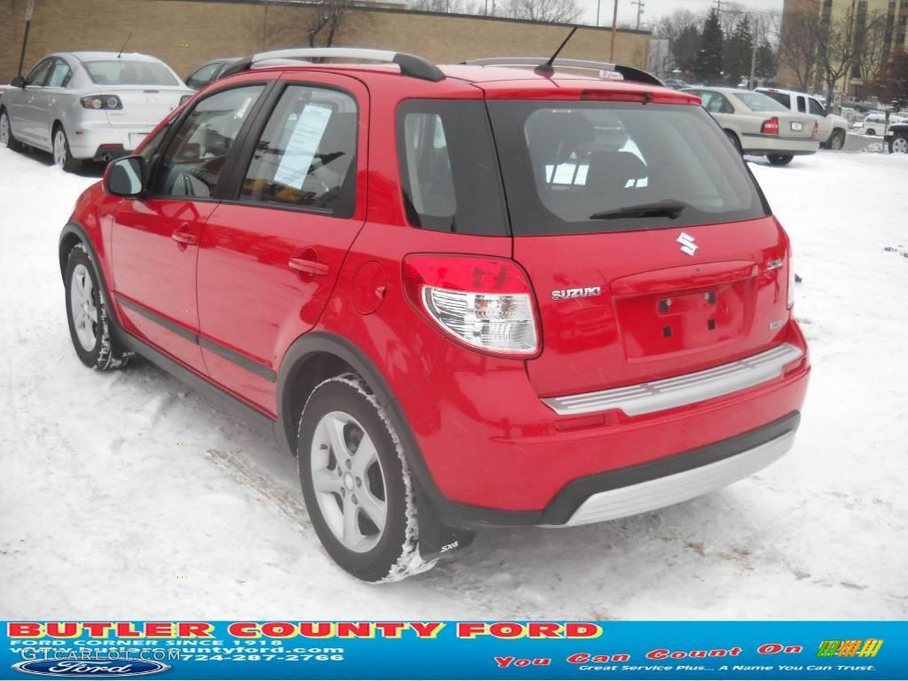 2007 SX4 Sport AWD - Bright Red / Black photo #4