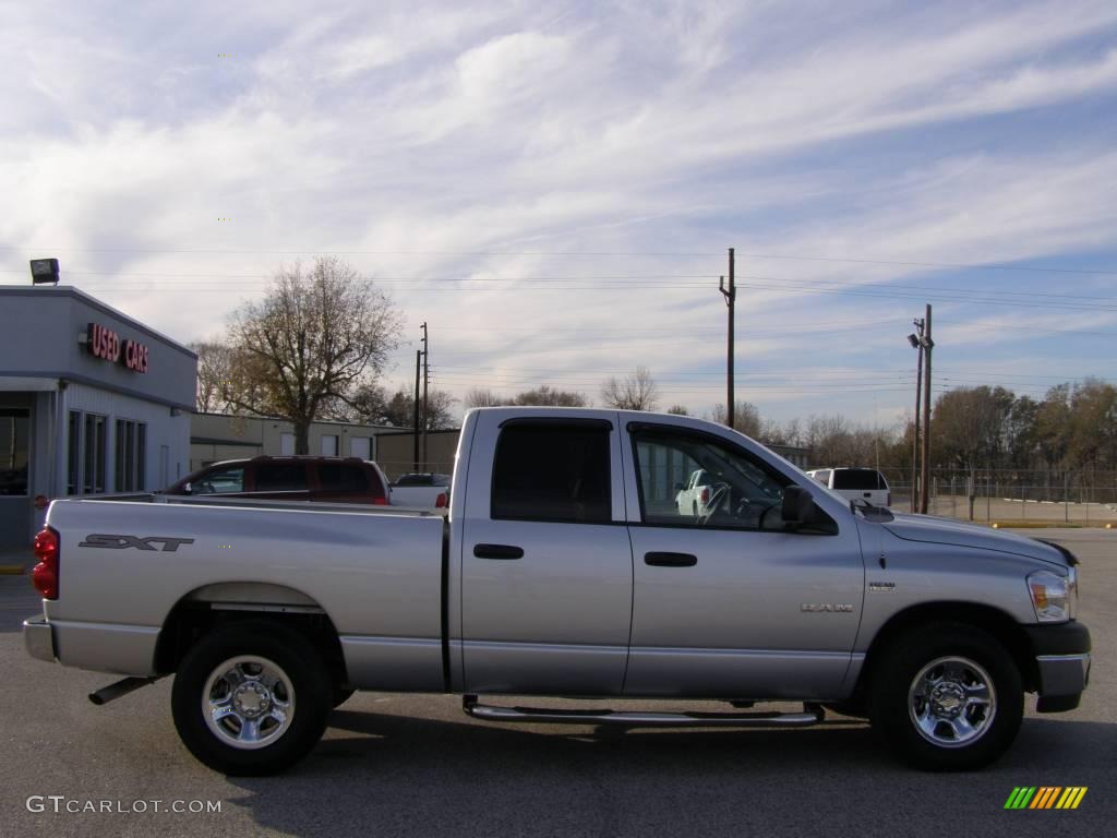 2008 Ram 1500 SXT Quad Cab - Bright Silver Metallic / Medium Slate Gray photo #2