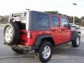2008 Flame Red Jeep Wrangler Unlimited Rubicon 4x4  photo #3