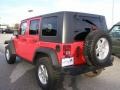 2008 Flame Red Jeep Wrangler Unlimited Rubicon 4x4  photo #5