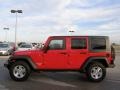 2008 Flame Red Jeep Wrangler Unlimited Rubicon 4x4  photo #6