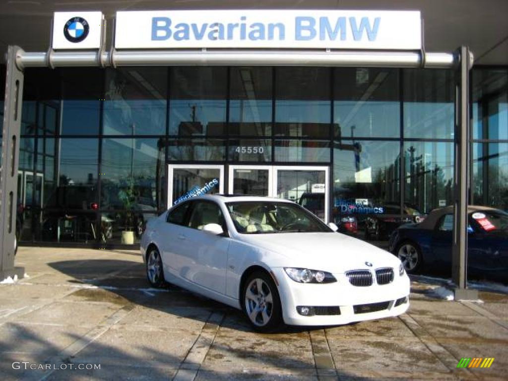 2007 3 Series 328xi Coupe - Alpine White / Cream Beige Dakota Leather photo #2