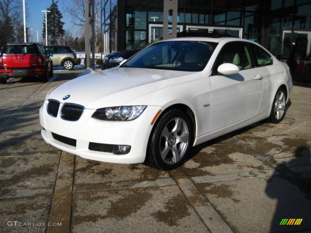 2007 3 Series 328xi Coupe - Alpine White / Cream Beige Dakota Leather photo #4