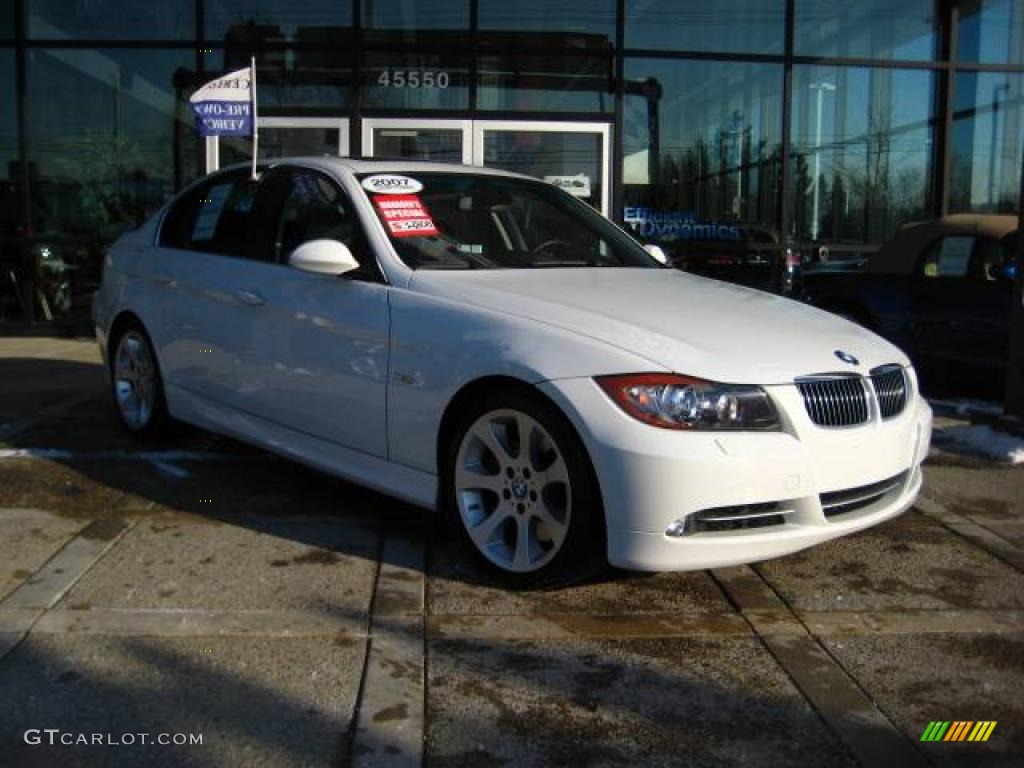 2007 3 Series 335i Sedan - Alpine White / Terra/Black Dakota Leather photo #1