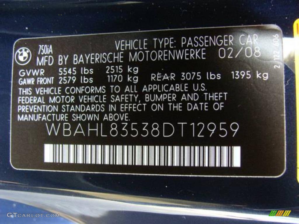 2008 7 Series 750i Sedan - Monaco Blue Metallic / Cream Beige photo #25