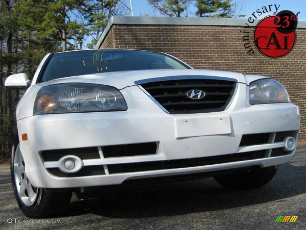 2004 Elantra GLS Sedan - Nordic White / Beige photo #1
