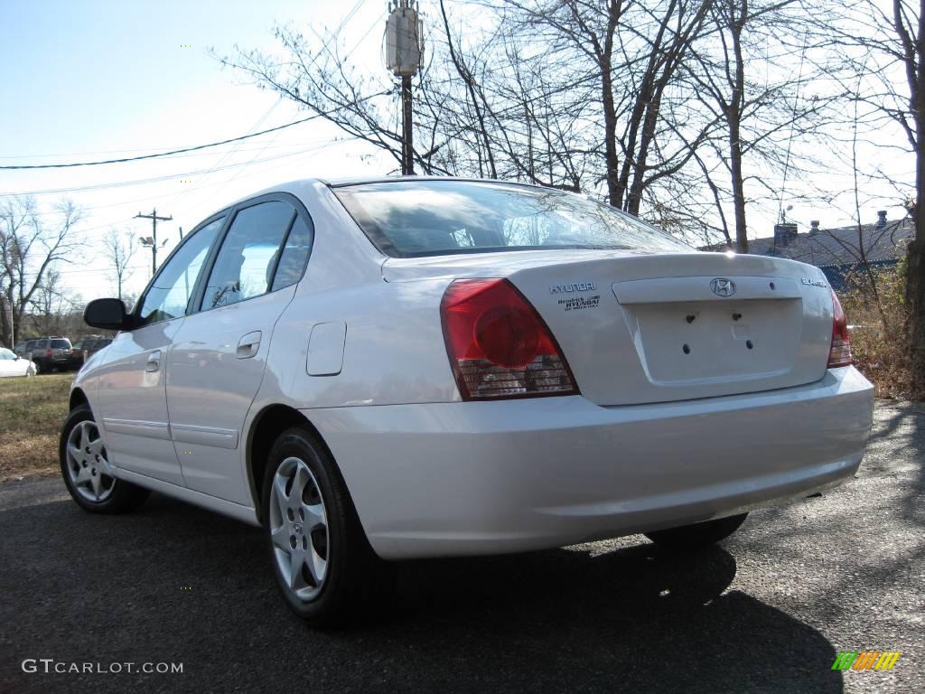 2004 Elantra GLS Sedan - Nordic White / Beige photo #6