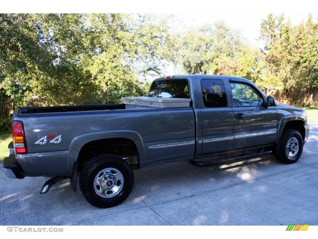 2001 Sierra 2500HD SLE Extended Cab 4x4 - Storm Gray Metallic / Graphite photo #8