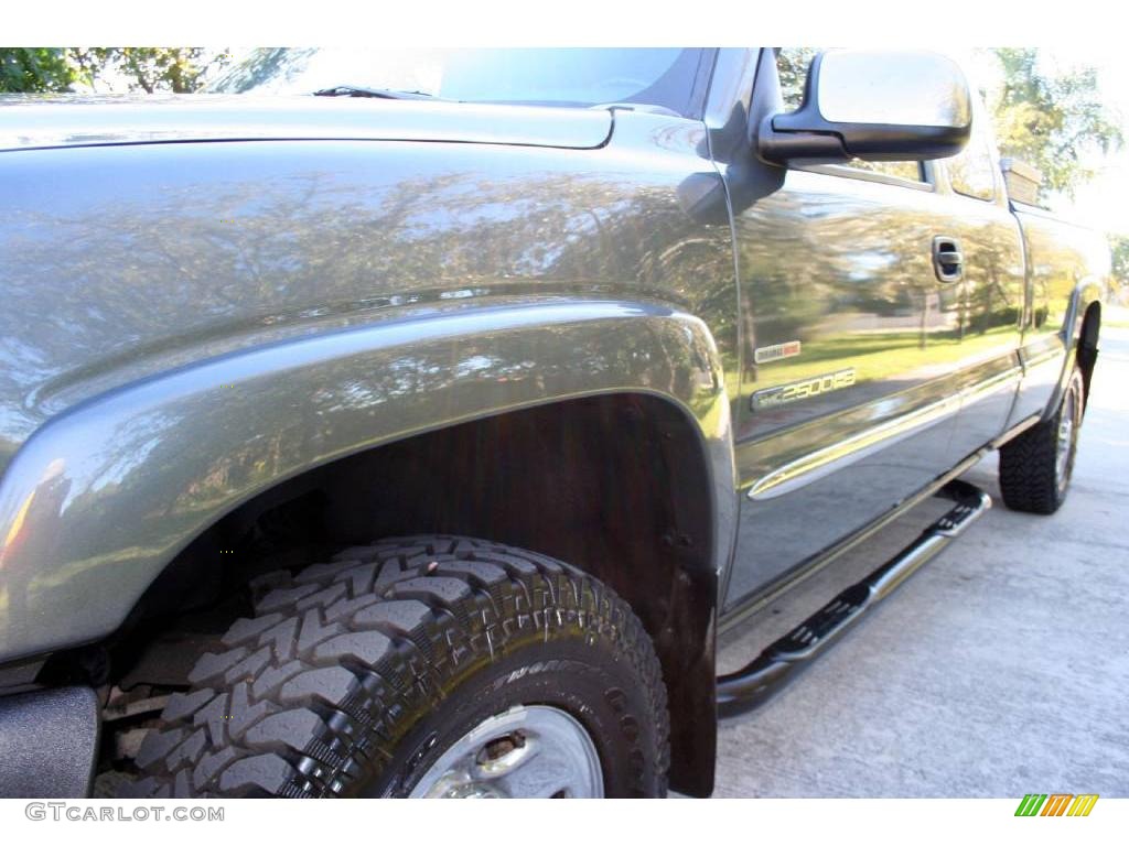 2001 Sierra 2500HD SLE Extended Cab 4x4 - Storm Gray Metallic / Graphite photo #19