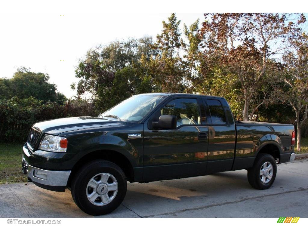 2004 F150 XLT SuperCab 4x4 - Aspen Green Metallic / Medium/Dark Flint photo #2