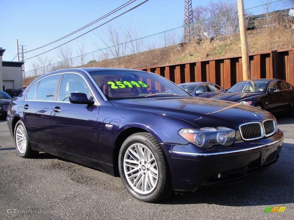 2004 7 Series 745Li Sedan - Black Sapphire Metallic / Dark Beige/Beige III photo #8