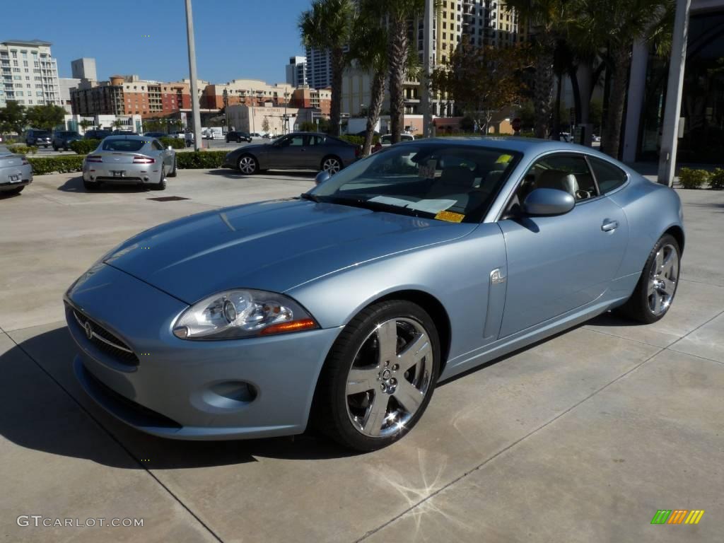 2007 XK XK8 Coupe - Frost Blue Metallic / Ivory/Slate photo #1