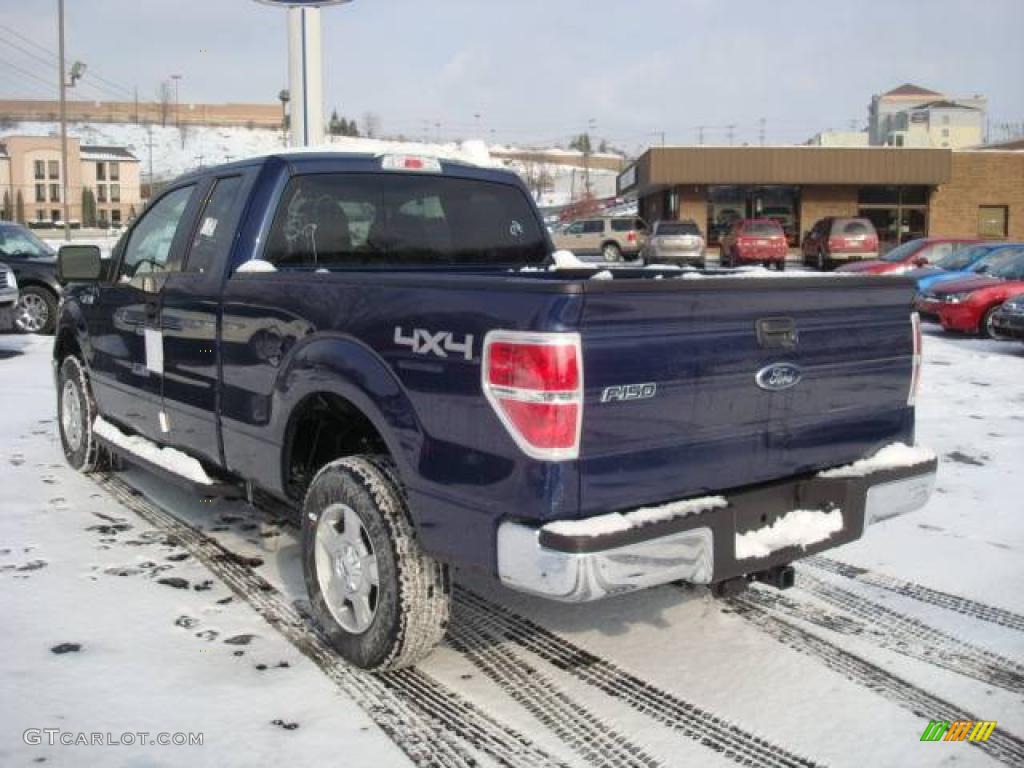 2010 F150 STX SuperCab 4x4 - Dark Blue Pearl Metallic / Medium Stone photo #5