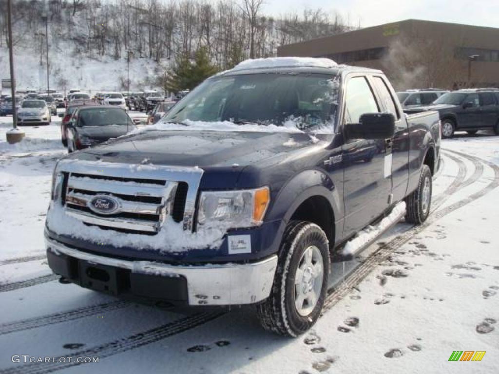 2010 F150 STX SuperCab 4x4 - Dark Blue Pearl Metallic / Medium Stone photo #7