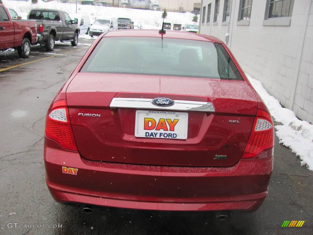 2010 Fusion SEL V6 - Sangria Red Metallic / Charcoal Black photo #6