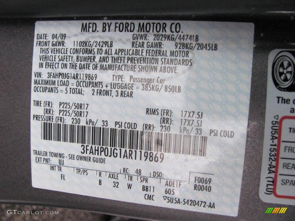 2010 Fusion SEL V6 - Sterling Grey Metallic / Medium Light Stone photo #14