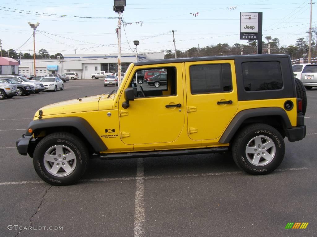 2008 Wrangler Unlimited X 4x4 - Detonator Yellow / Dark Slate Gray/Med Slate Gray photo #3
