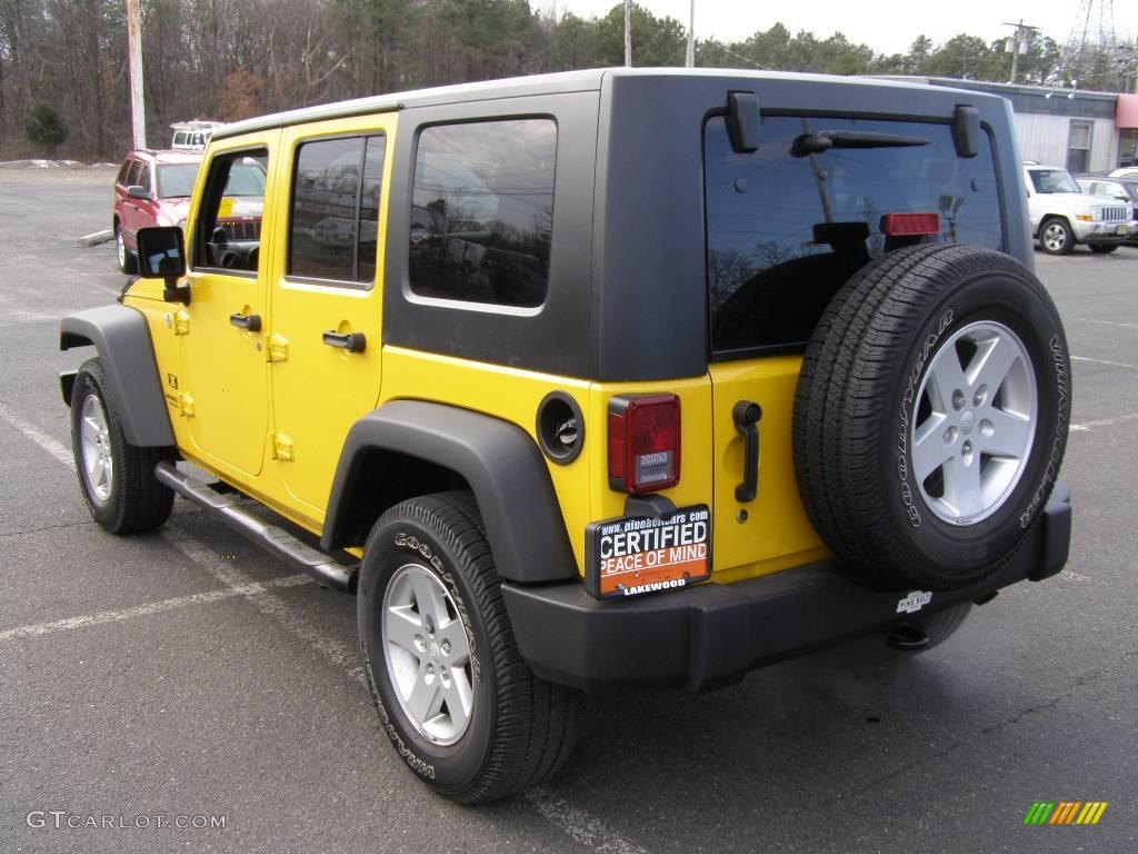 2008 Wrangler Unlimited X 4x4 - Detonator Yellow / Dark Slate Gray/Med Slate Gray photo #4