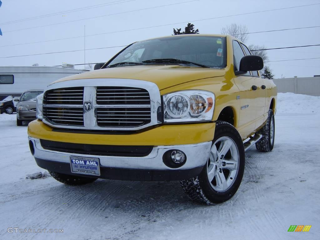 2007 Ram 1500 Big Horn Edition Quad Cab 4x4 - Detonator Yellow / Medium Slate Gray photo #1