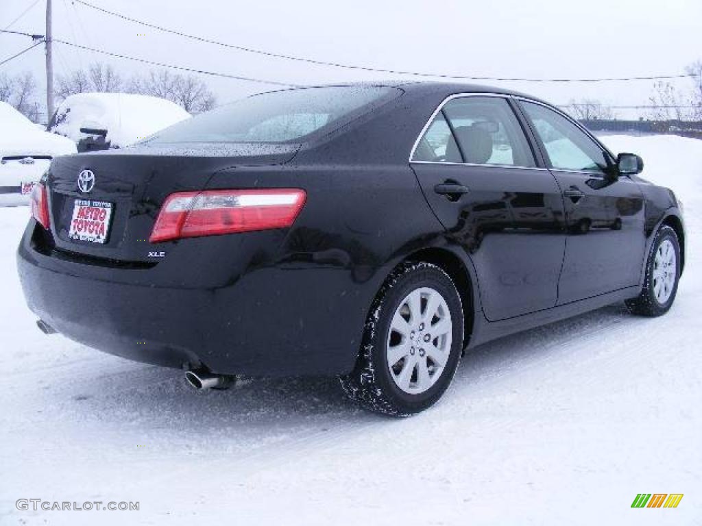 2007 Camry XLE V6 - Black / Bisque photo #3