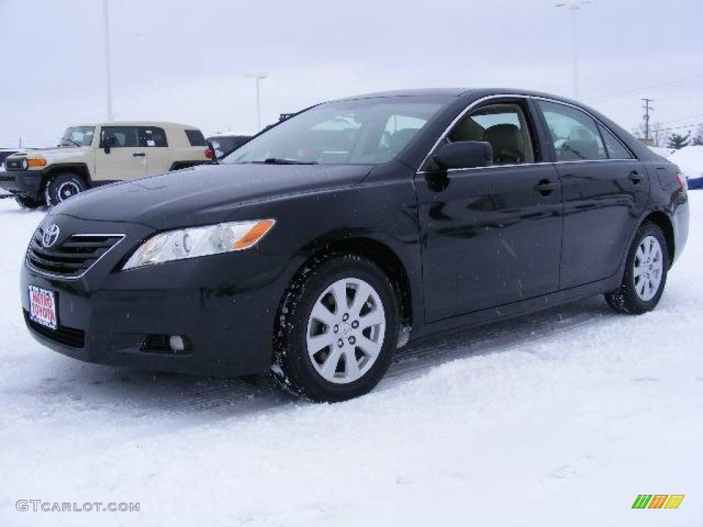 2007 Camry XLE V6 - Black / Bisque photo #7