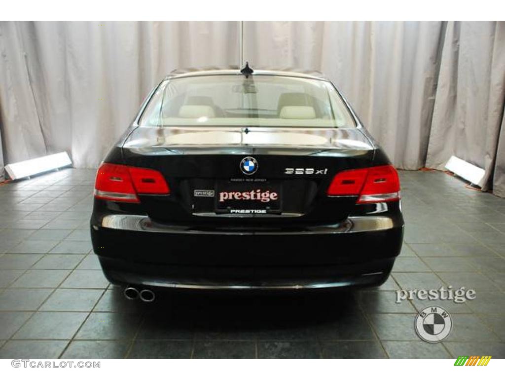 2008 3 Series 328xi Coupe - Jet Black / Beige photo #2