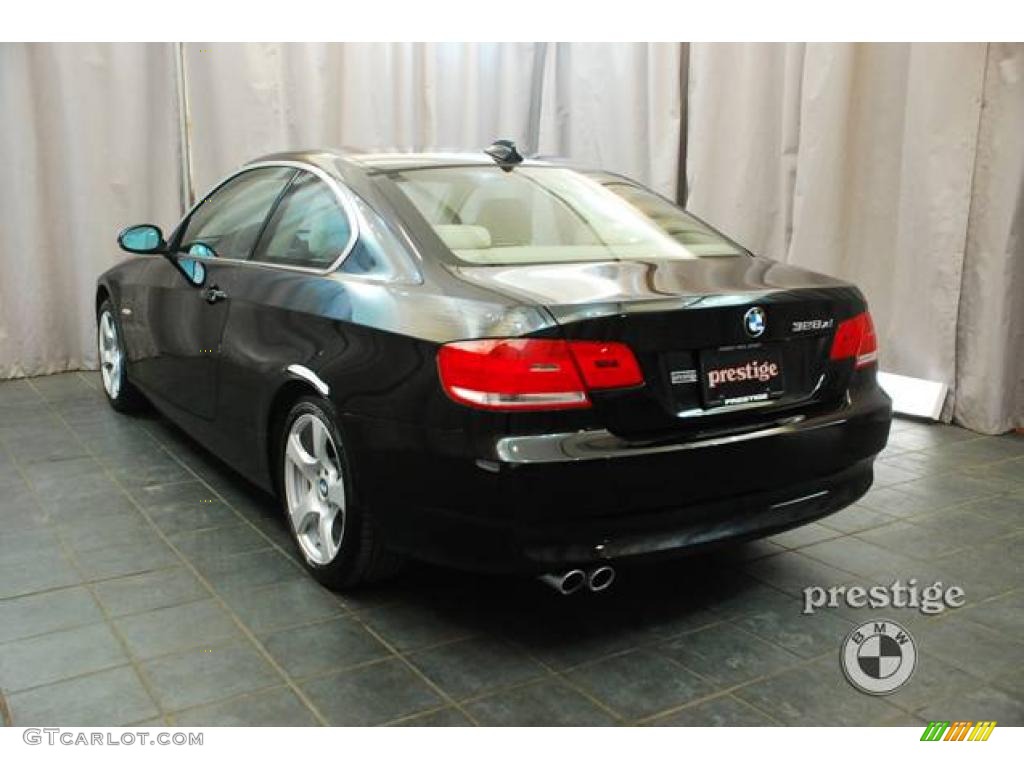 2008 3 Series 328xi Coupe - Jet Black / Beige photo #3