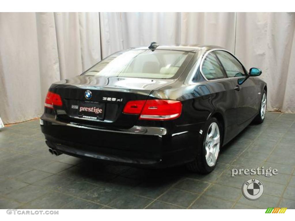 2008 3 Series 328xi Coupe - Jet Black / Beige photo #4
